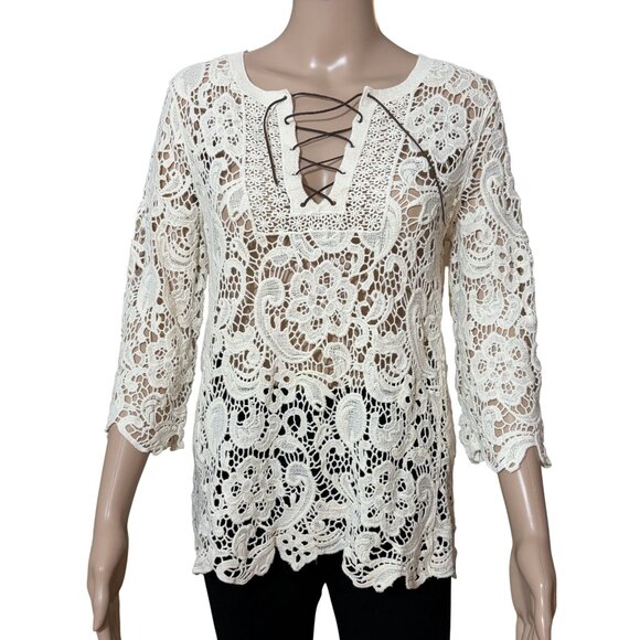 Ruff Hewn Cream Knitted Top Size PM - Picture 1 of 3